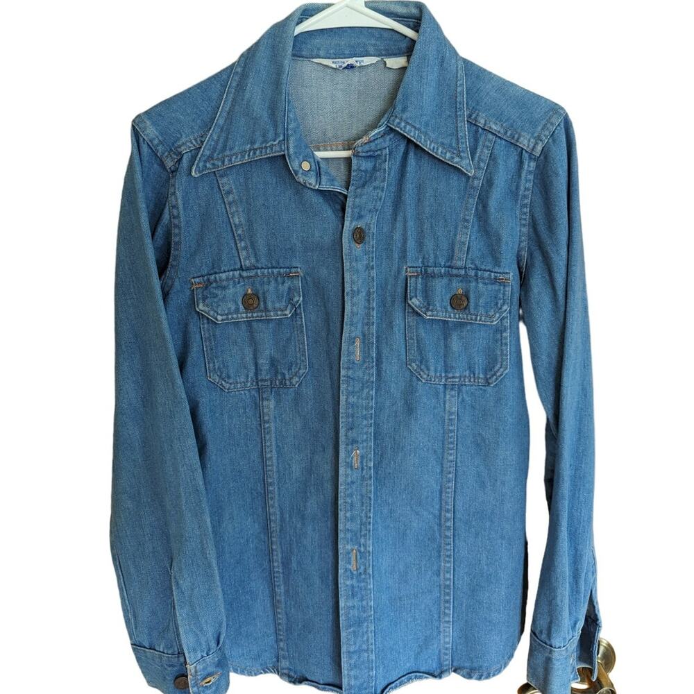 Vintage Shacket Womens Medium Sears Fashions Denim Jean Jacket Western Cottage